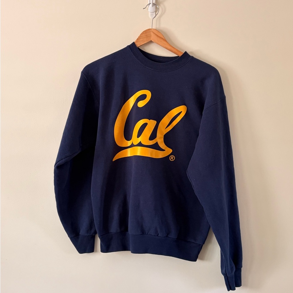 Cal Berkeley Navy and Gold Crewneck Sweatshirt S